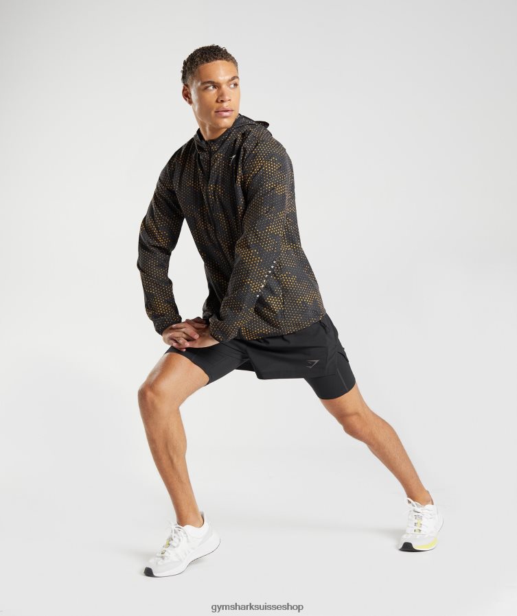 ch Gymshark Hommes coupe-vent sportif jaune curcuma 02FP6T810 vêtements