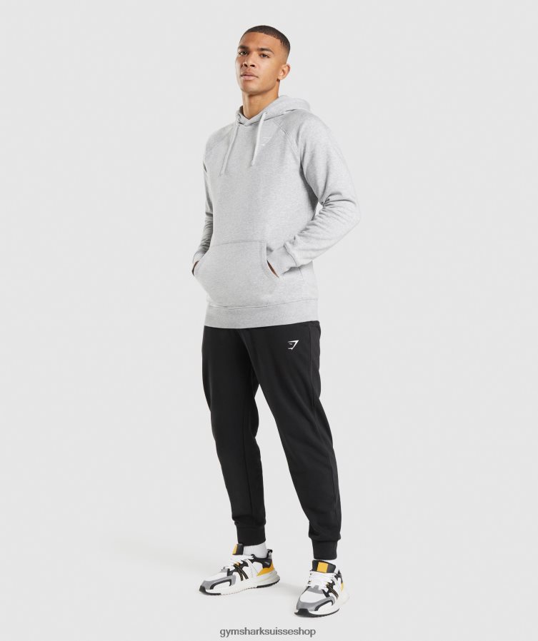 ch Gymshark Hommes écusson à capuche gris clair chiné 02FP6T789 vêtements