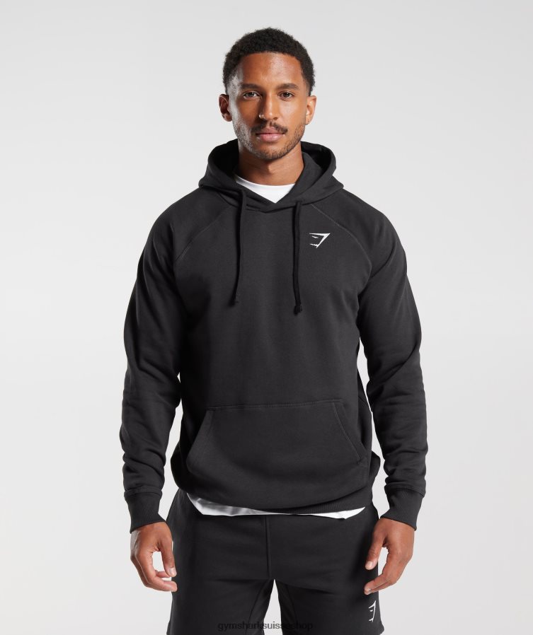 ch Gymshark Hommes écusson à capuche noir 02FP6T808 vêtements