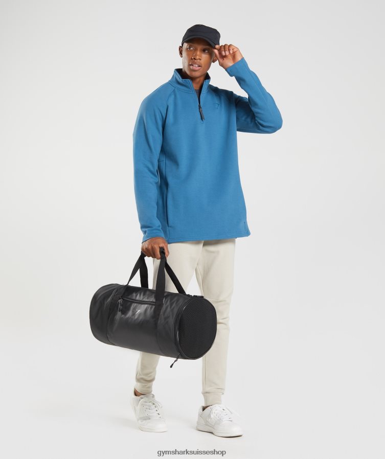 ch Gymshark Hommes jour de repos 1/4 zip bleu au bord du lac 02FP6T832 vêtements