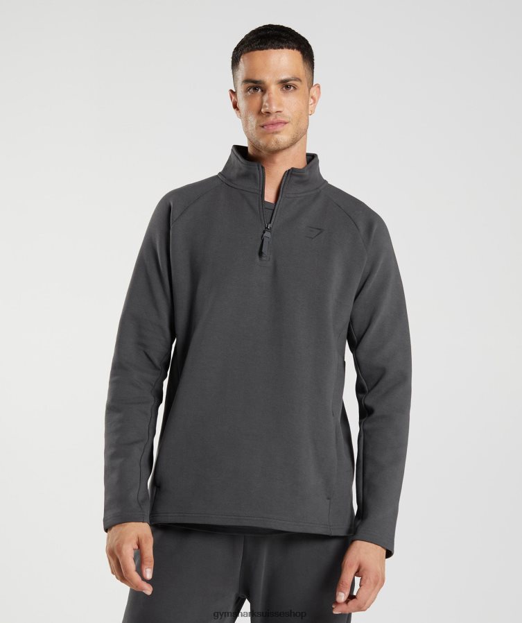 ch Gymshark Hommes jour de repos 1/4 zip gris onyx 02FP6T862 vêtements