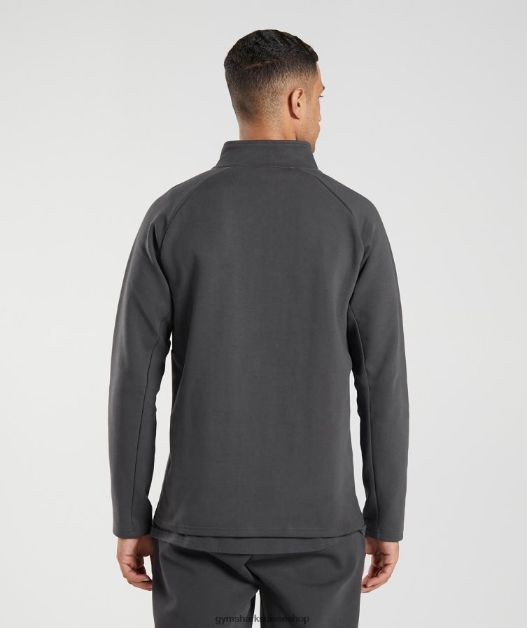 ch Gymshark Hommes jour de repos 1/4 zip gris onyx 02FP6T862 vêtements