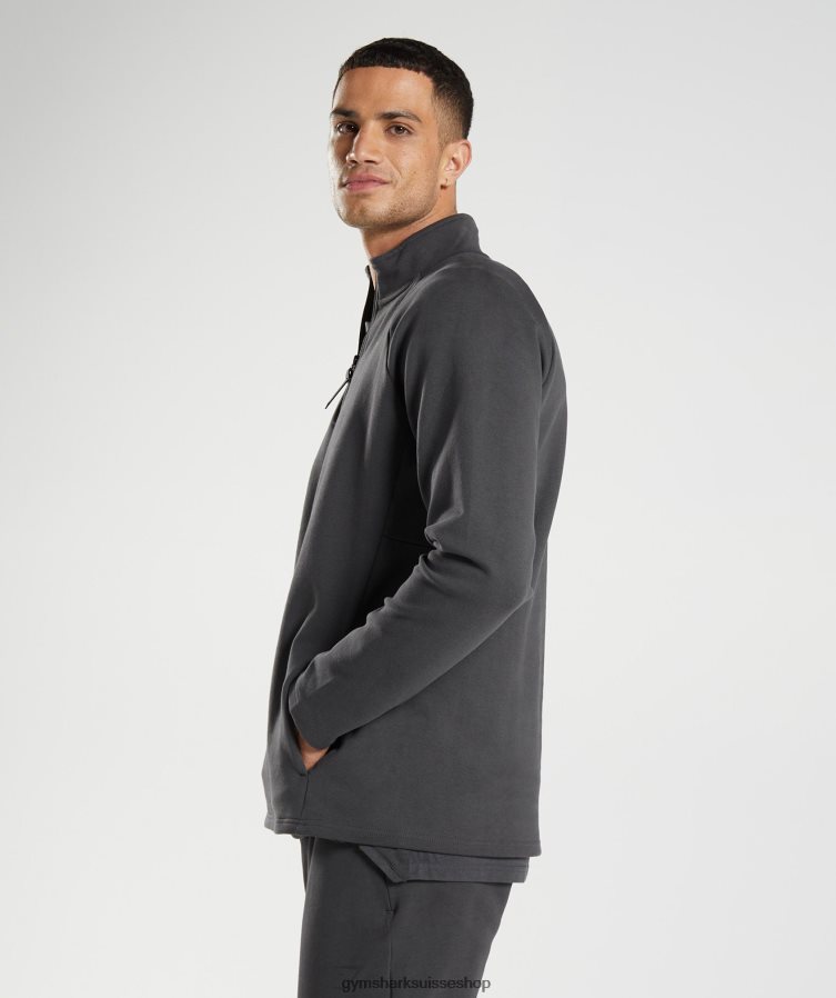ch Gymshark Hommes jour de repos 1/4 zip gris onyx 02FP6T862 vêtements