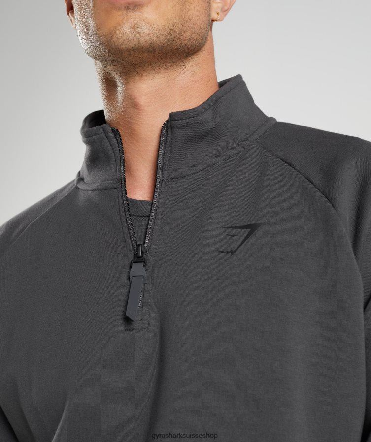 ch Gymshark Hommes jour de repos 1/4 zip gris onyx 02FP6T862 vêtements