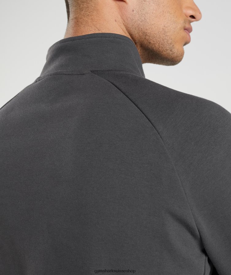 ch Gymshark Hommes jour de repos 1/4 zip gris onyx 02FP6T862 vêtements