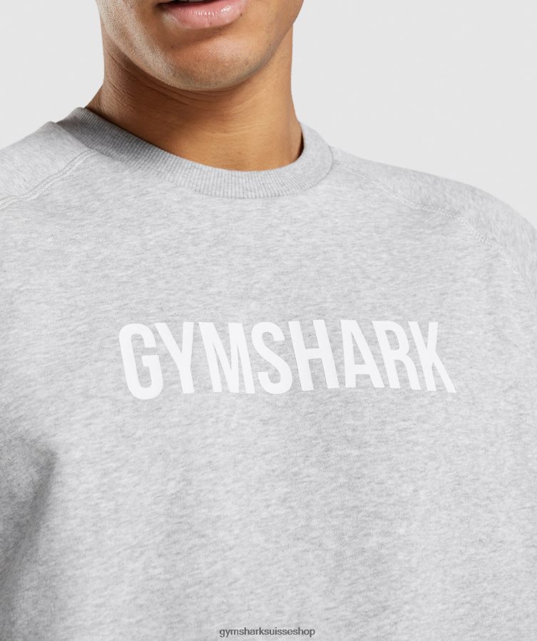 ch Gymshark Hommes équipage apollon gris clair chiné 02FP6T844 vêtements