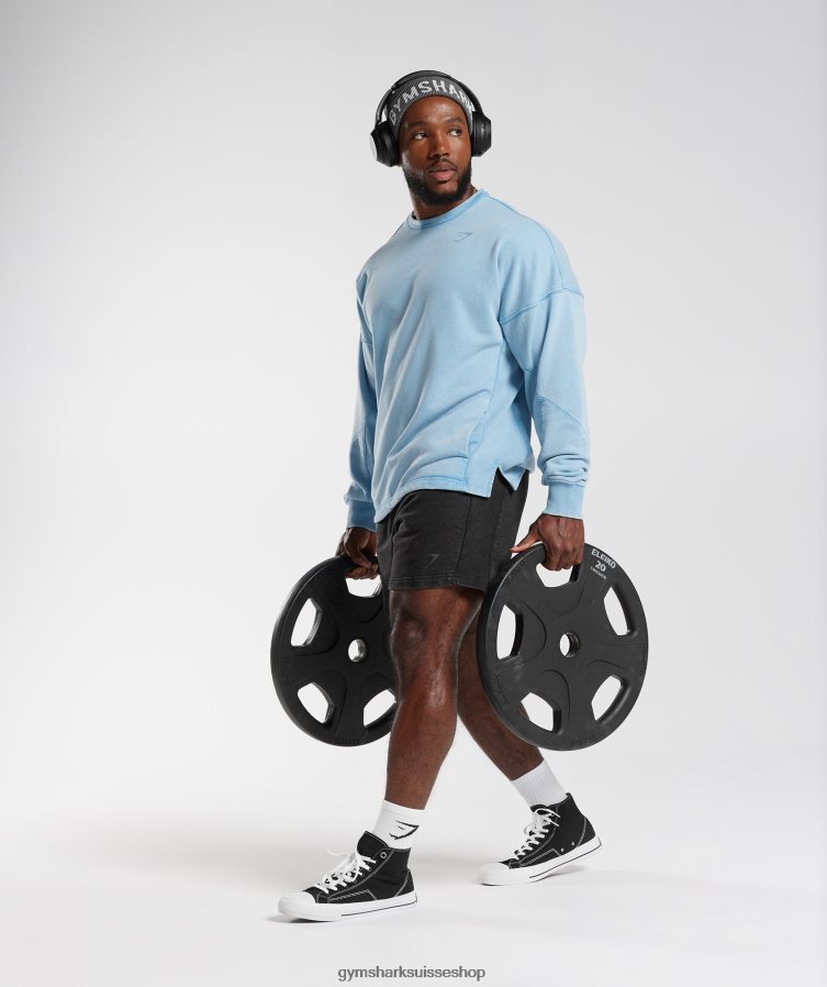 ch Gymshark Hommes équipe de lavage sous pression bleu d\'ozone 02FP6T849 vêtements