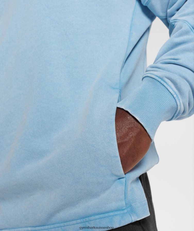 ch Gymshark Hommes équipe de lavage sous pression bleu d\'ozone 02FP6T849 vêtements