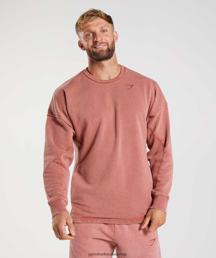 ch Gymshark Hommes équipe de lavage sous pression brun rosé 02FP6T790 vêtements