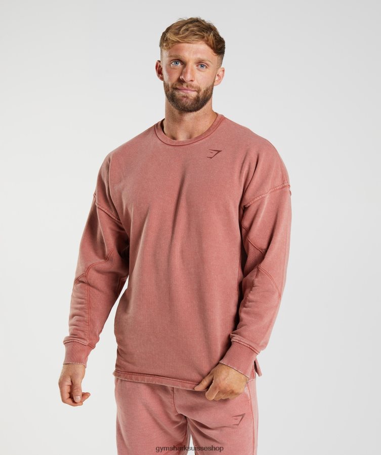 ch Gymshark Hommes équipe de lavage sous pression brun rosé 02FP6T790 vêtements
