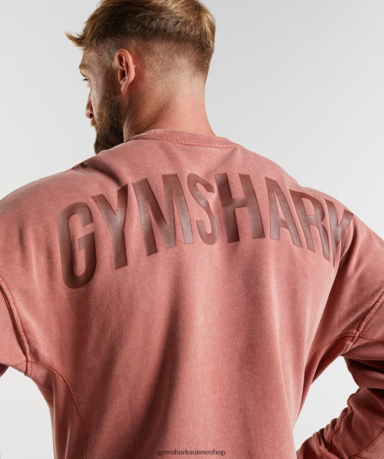 ch Gymshark Hommes équipe de lavage sous pression brun rosé 02FP6T790 vêtements