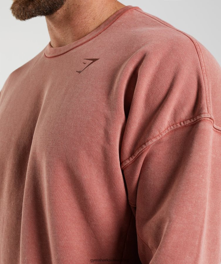 ch Gymshark Hommes équipe de lavage sous pression brun rosé 02FP6T790 vêtements