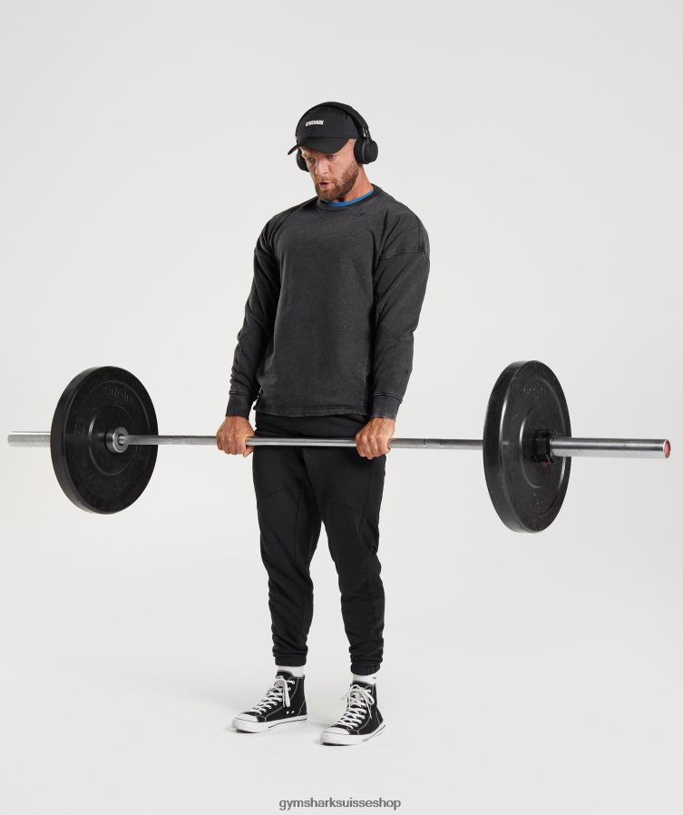 ch Gymshark Hommes équipe de lavage sous pression noir 02FP6T851 vêtements