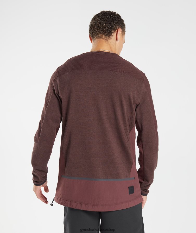 ch Gymshark Hommes équipe de reprise brun cerise chiné 02FP6T839 vêtements