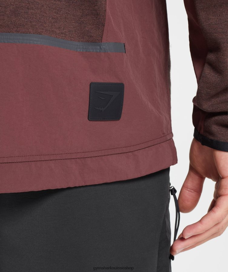 ch Gymshark Hommes équipe de reprise brun cerise chiné 02FP6T839 vêtements