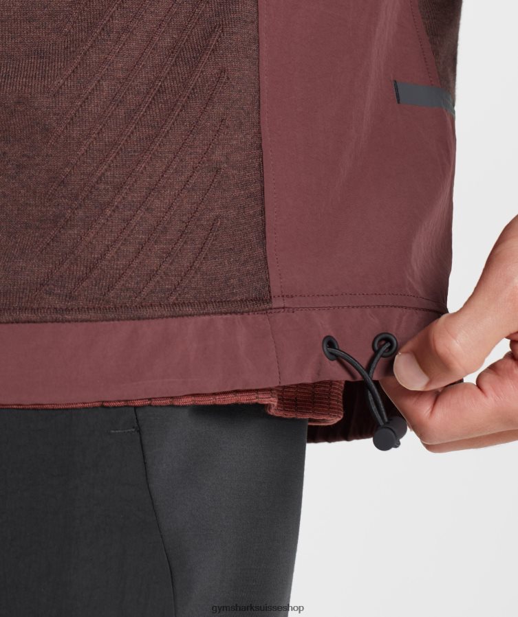 ch Gymshark Hommes équipe de reprise brun cerise chiné 02FP6T839 vêtements