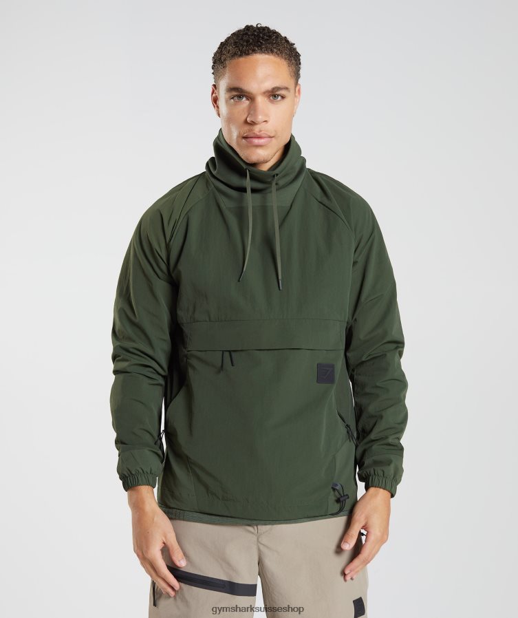 ch Gymshark Hommes reprendre l'anorak mousse d'olivier 02FP6T834 vêtements