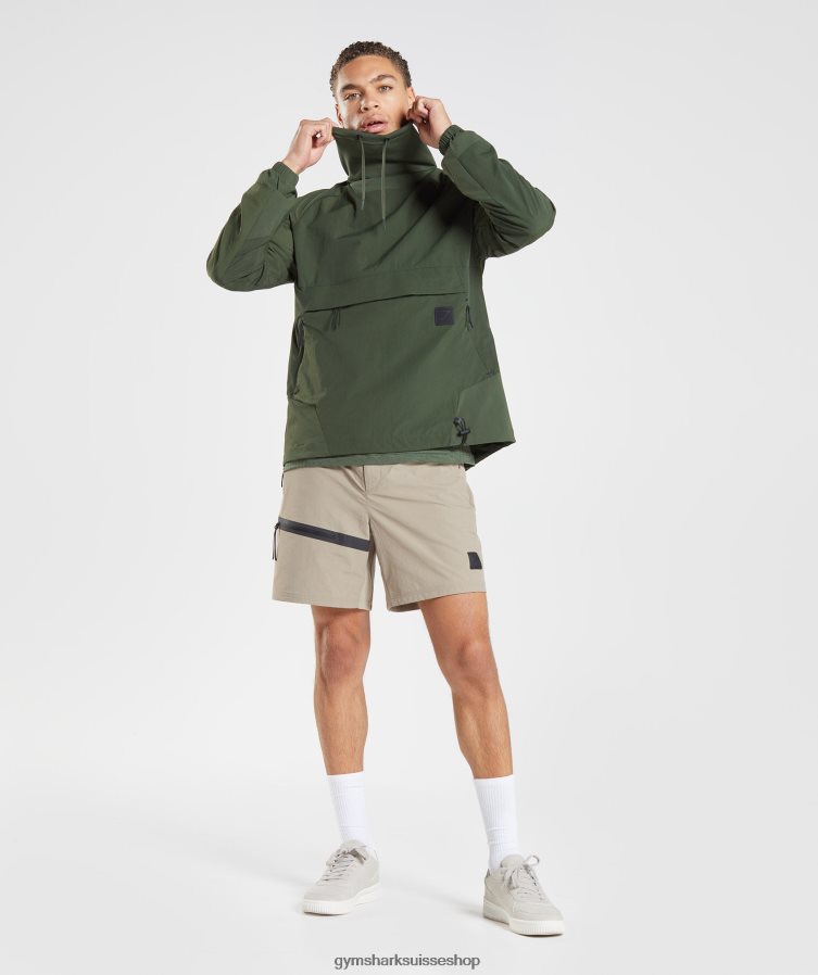 ch Gymshark Hommes reprendre l\'anorak mousse d\'olivier 02FP6T834 vêtements