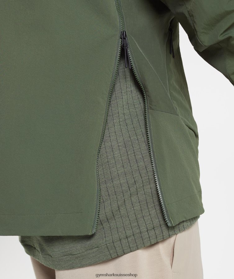 ch Gymshark Hommes reprendre l\'anorak mousse d\'olivier 02FP6T834 vêtements