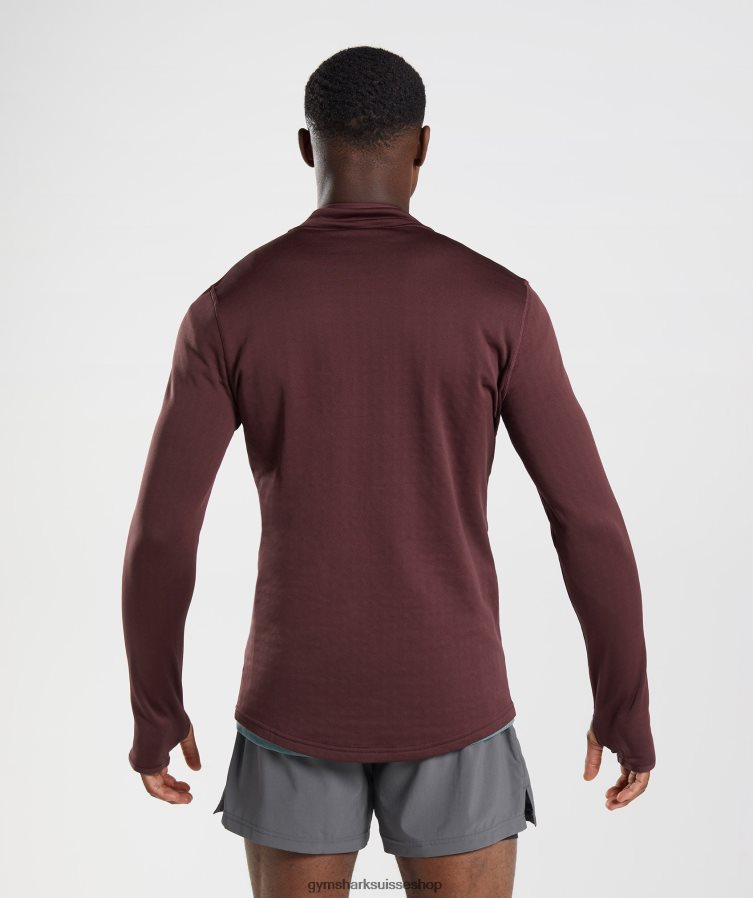 ch Gymshark Hommes sport 1/4 zip marron au four 02FP6T822 vêtements