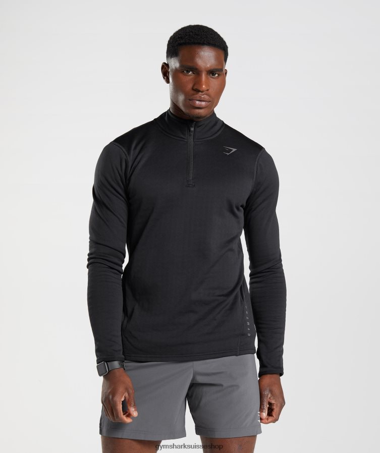 ch Gymshark Hommes sport 1/4 zip noir 02FP6T791 vêtements