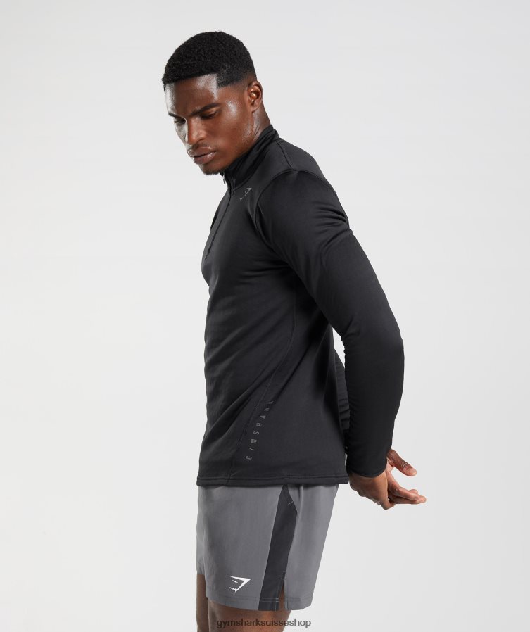 ch Gymshark Hommes sport 1/4 zip noir 02FP6T791 vêtements