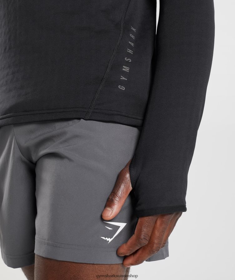 ch Gymshark Hommes sport 1/4 zip noir 02FP6T791 vêtements