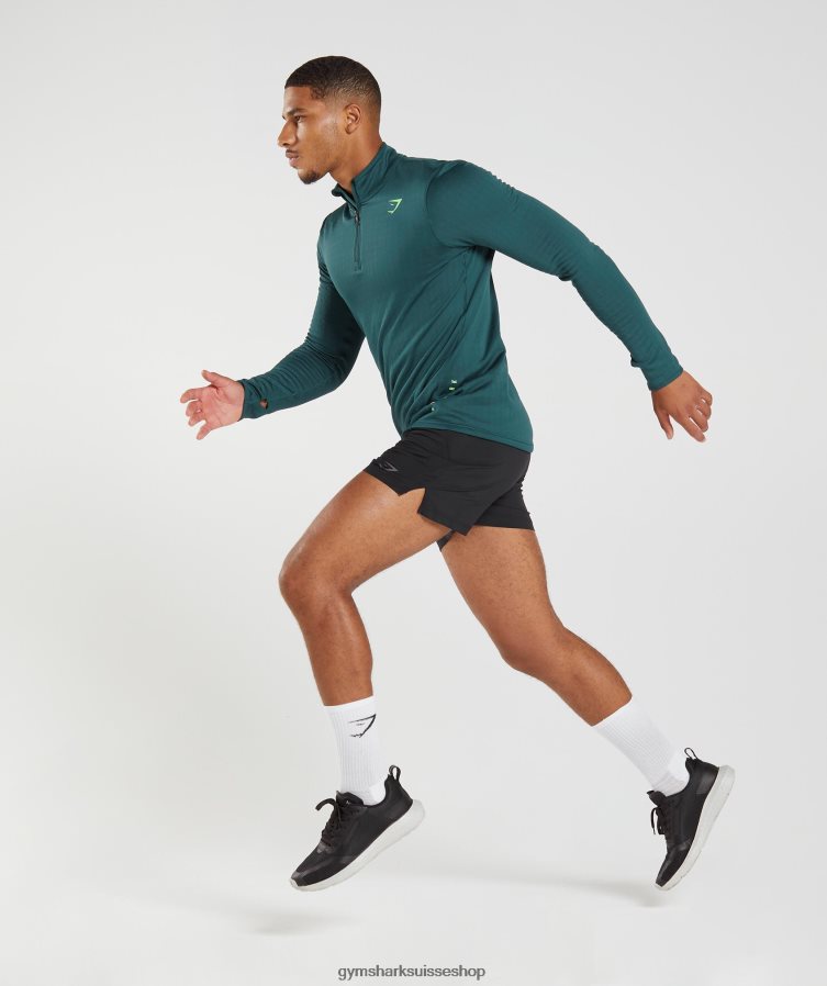 ch Gymshark Hommes sport 1/4 zip sarcelle d\'hiver 02FP6T815 vêtements