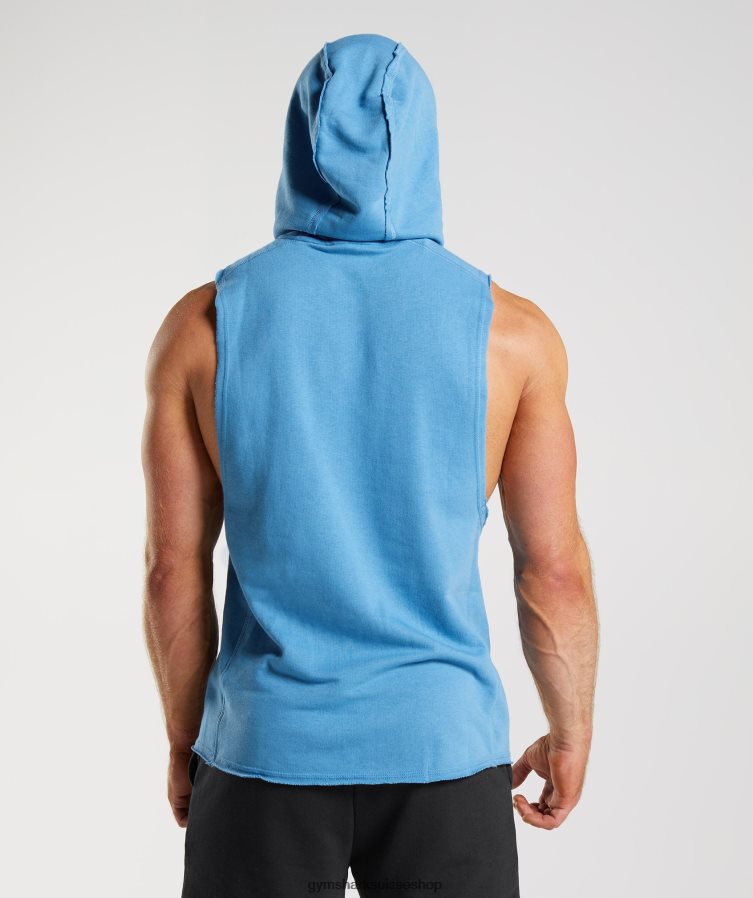 ch Gymshark Hommes sweat à capuche Legacy bleu côtier 02FP6T829 vêtements