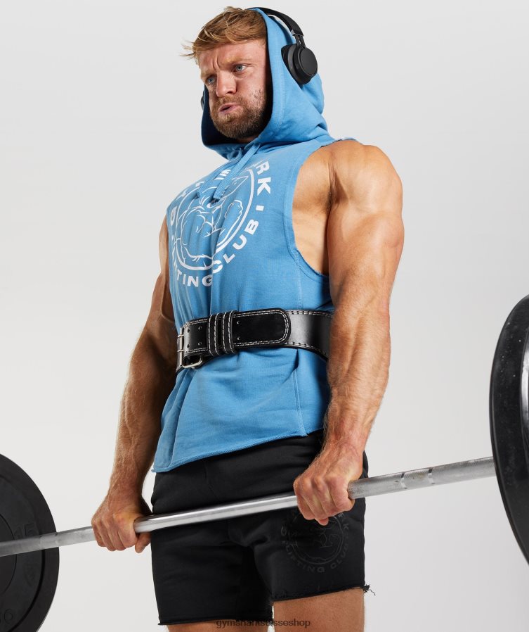 ch Gymshark Hommes sweat à capuche Legacy bleu côtier 02FP6T829 vêtements