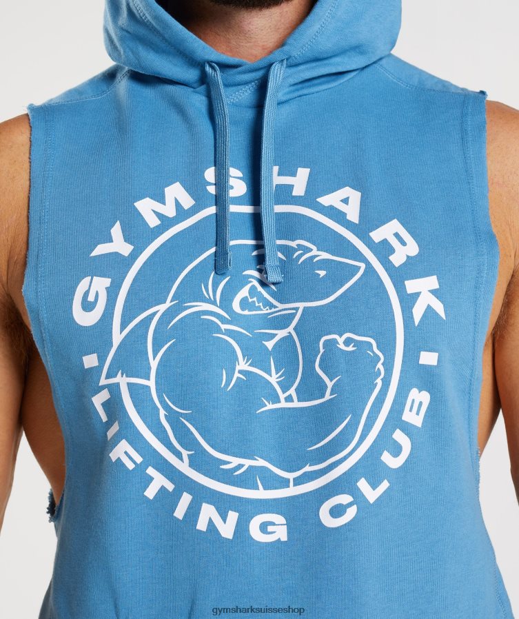 ch Gymshark Hommes sweat à capuche Legacy bleu côtier 02FP6T829 vêtements