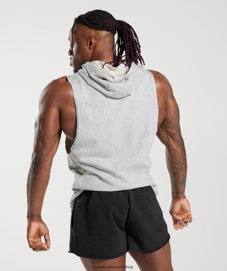 ch Gymshark Hommes sweat à capuche Legacy gris clair chiné 02FP6T853 vêtements
