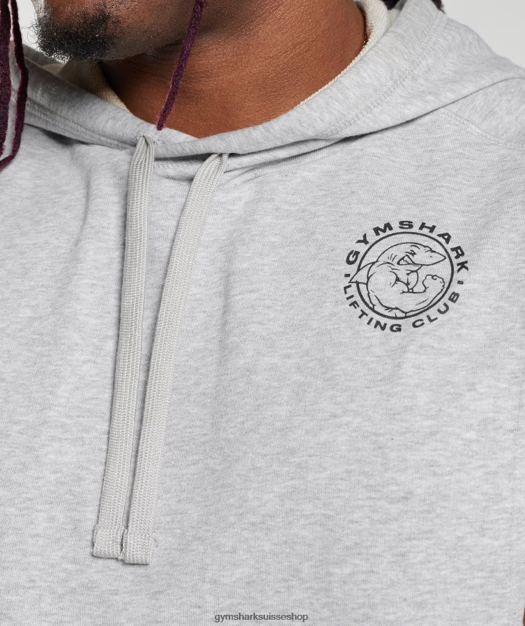 ch Gymshark Hommes sweat à capuche Legacy gris clair chiné 02FP6T853 vêtements