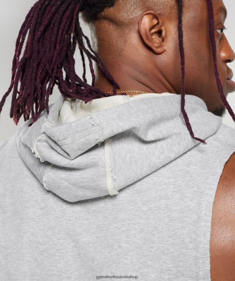 ch Gymshark Hommes sweat à capuche Legacy gris clair chiné 02FP6T853 vêtements