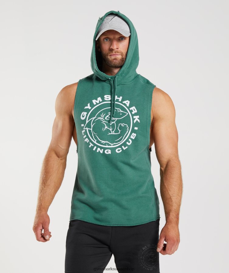 ch Gymshark Hommes sweat à capuche Legacy vert hoya 02FP6T842 vêtements