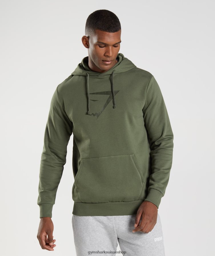 ch Gymshark Hommes sweat à capuche Sharkhead noyau d'olive 02FP6T872 vêtements