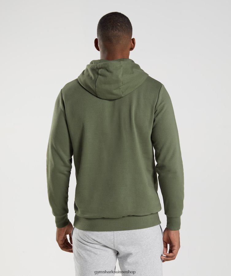 ch Gymshark Hommes sweat à capuche Sharkhead noyau d\'olive 02FP6T872 vêtements