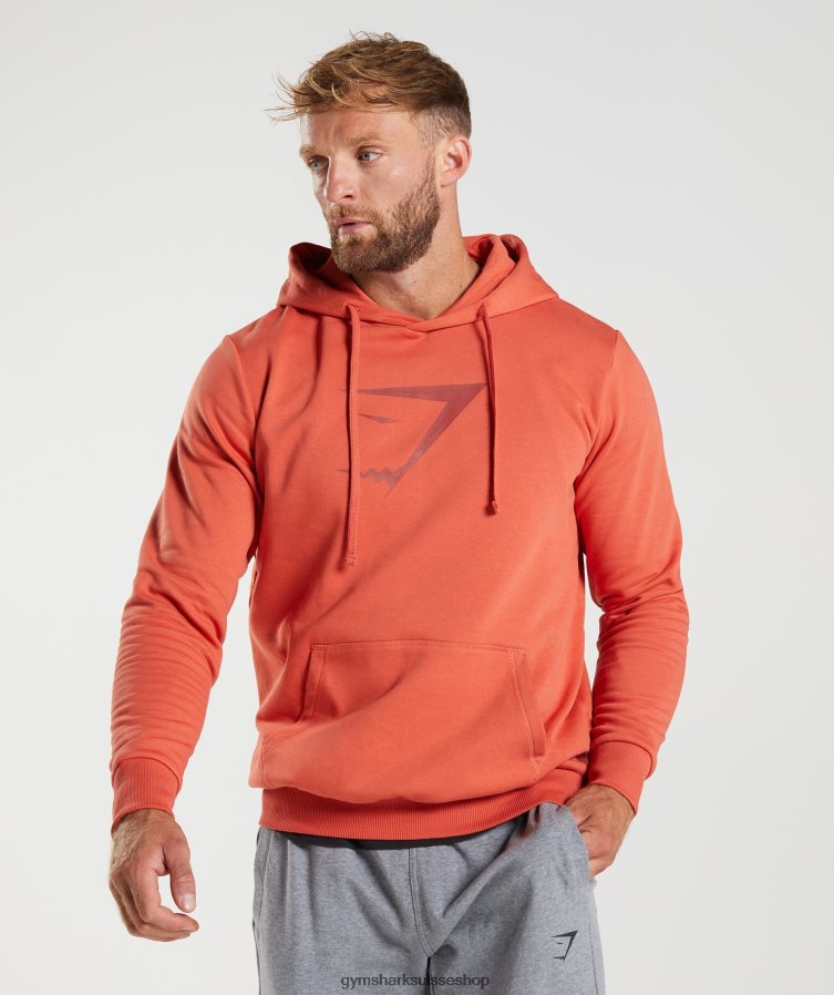 ch Gymshark Hommes sweat à capuche Sharkhead orage rouge 02FP6T865 vêtements