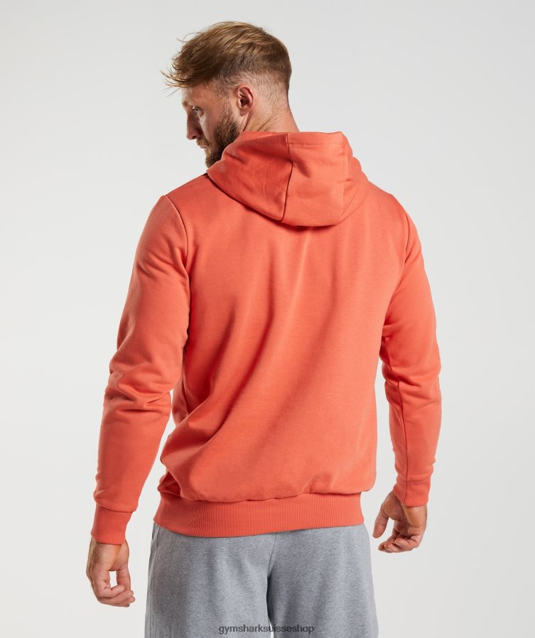 ch Gymshark Hommes sweat à capuche Sharkhead orage rouge 02FP6T865 vêtements