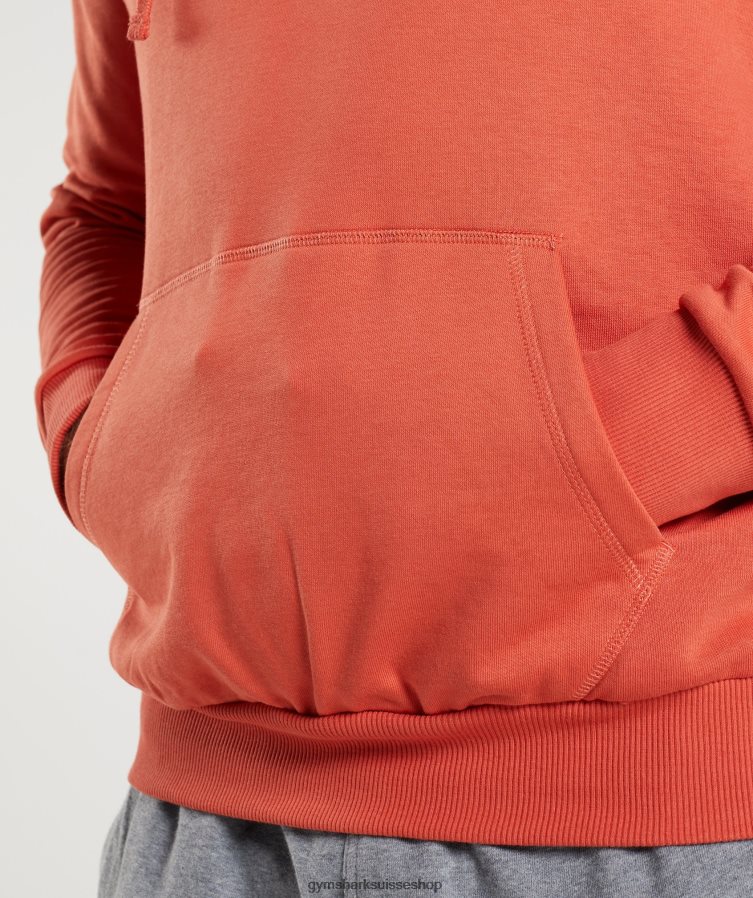 ch Gymshark Hommes sweat à capuche Sharkhead orage rouge 02FP6T865 vêtements