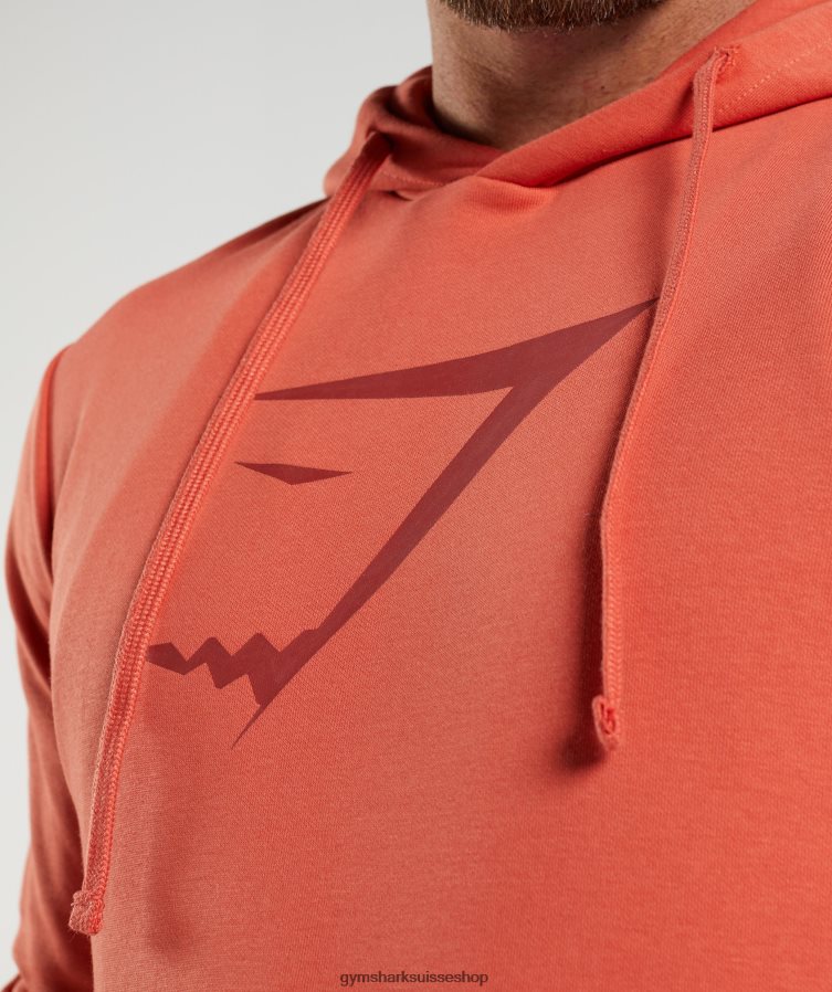 ch Gymshark Hommes sweat à capuche Sharkhead orage rouge 02FP6T865 vêtements
