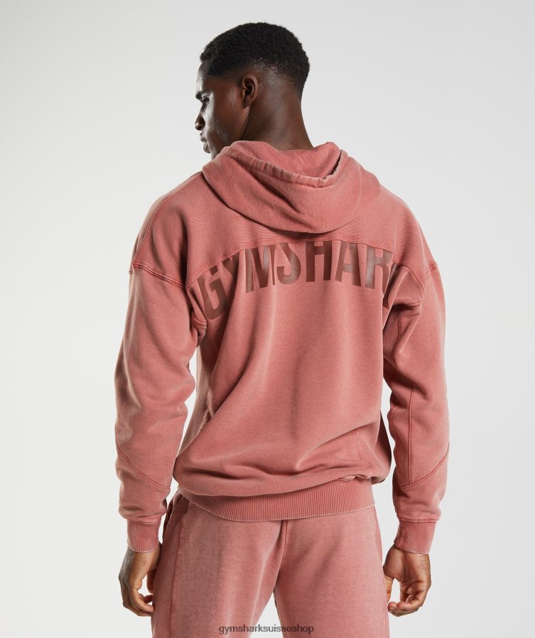 ch Gymshark Hommes sweat à capuche délavé brun rosé 02FP6T792 vêtements