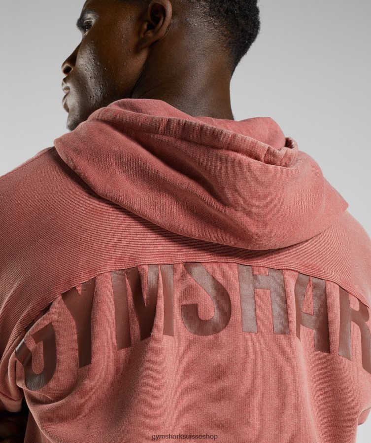 ch Gymshark Hommes sweat à capuche délavé brun rosé 02FP6T792 vêtements