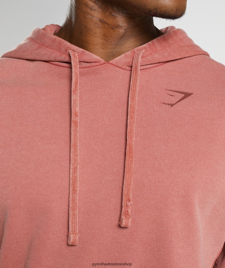 ch Gymshark Hommes sweat à capuche délavé brun rosé 02FP6T792 vêtements