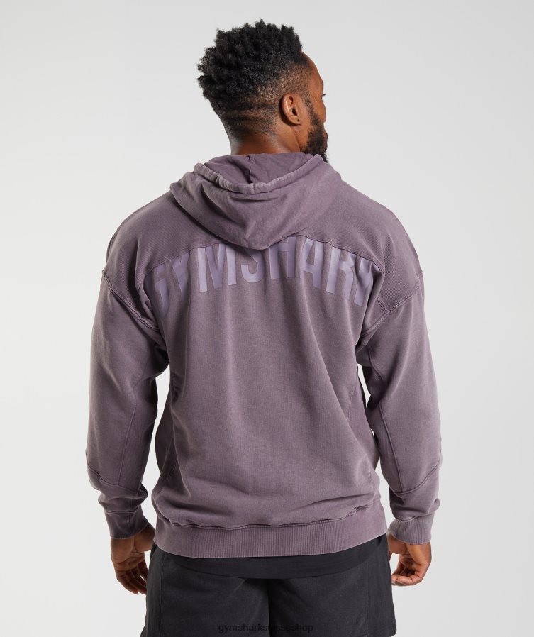 ch Gymshark Hommes sweat à capuche délavé musc lilas 02FP6T788 vêtements