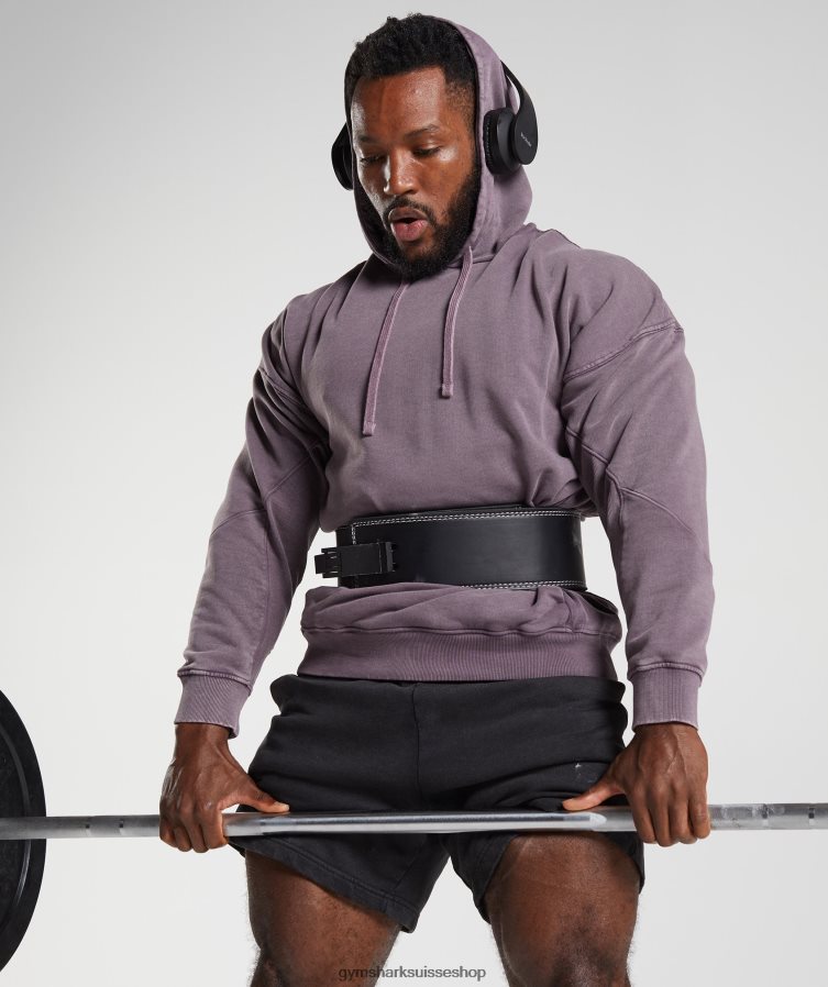 ch Gymshark Hommes sweat à capuche délavé musc lilas 02FP6T788 vêtements
