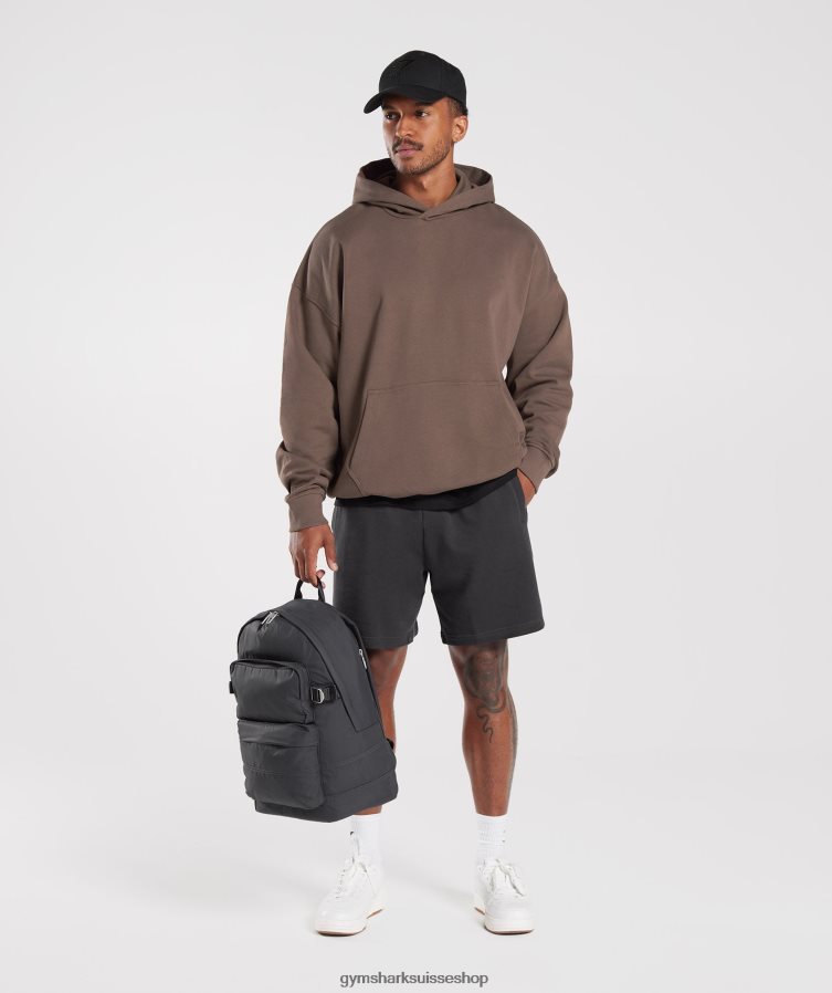 ch Gymshark Hommes sweat à capuche essentiel pour les jours de repos brun truffe 02FP6T876 vêtements