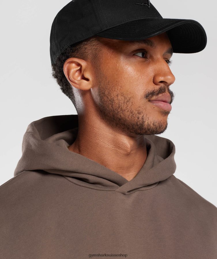 ch Gymshark Hommes sweat à capuche essentiel pour les jours de repos brun truffe 02FP6T876 vêtements