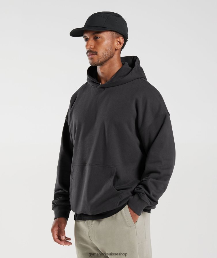 ch Gymshark Hommes sweat à capuche essentiel pour les jours de repos gris onyx 02FP6T801 vêtements
