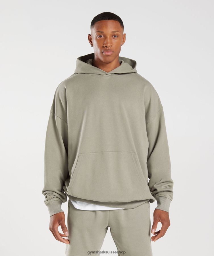 ch Gymshark Hommes sweat à capuche essentiel pour les jours de repos marron écru 02FP6T800 vêtements